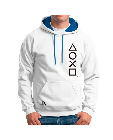 Sudadera Playstation Iconos Blanca Grande Gameplanet