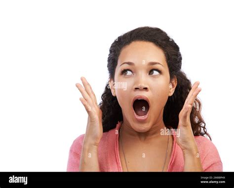 Shocked Woman Face Isolated Hi Res Stock Photography And Images Alamy