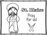 Blaise Coloring Throats Blessing Saint Mini St Activities Printables Followers sketch template