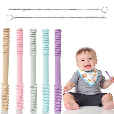 Baby Teething Toys Silicone Hollow Tubes Teether For Toddlers Soft
