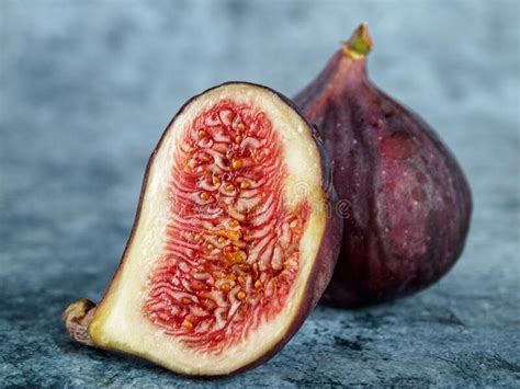 Fig Tree Fruits Whole Figs And Cut In Half Sweet Treat Close Up