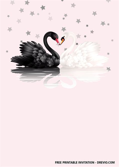 Free Printable Swan Birthday Invitation Templates Download Hundreds