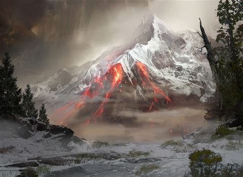 Mtg Mountain By Titus Lunter Rimaginaryvolcanoes