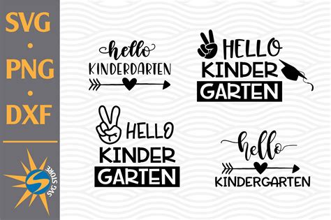 Hello Kindergarten Svg Png Dxf Digital Files Include By Svgstoreshop