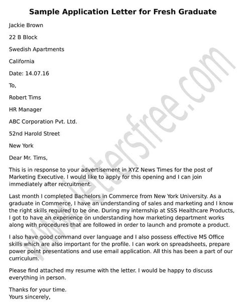 Check spelling or type a new query. Sample Application Letter for Fresh Graduate | Application ...