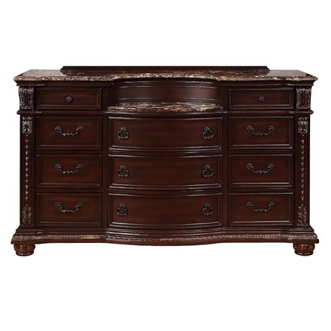 Crown Mark Stanley B1600 1 Traditional 11 Drawer Dresser With Low Shelf Royal Furniture Dressers