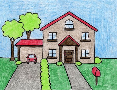Simple House Drawing Easy With Color Img Cahoots