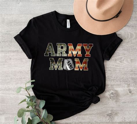 Personalized Proud Army Mom Shirt American Flag T Shirt Proud Military Mom Tee Mothers Day