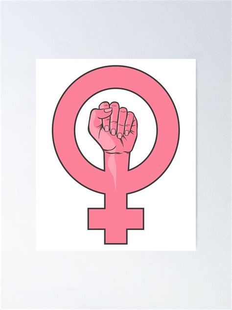 Pink Feminist Women Female Gender Sign Fist Poster By Totalitydesigns Redbubble
