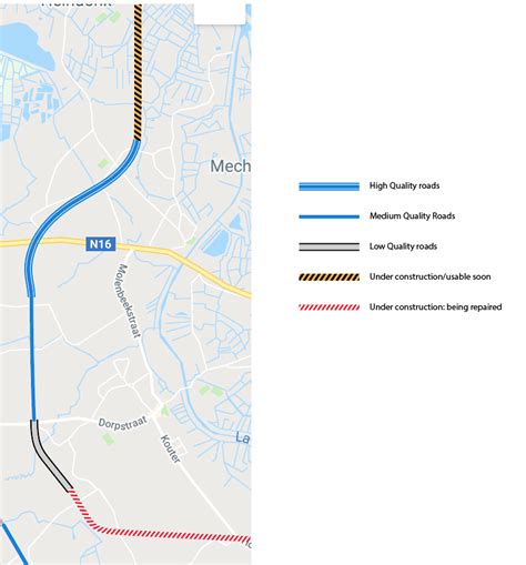 Guidelines Visualisation Of The State Of Roads On A Map User