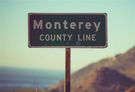 Monterey County Line Highway Sign Stock Photo Image Of City