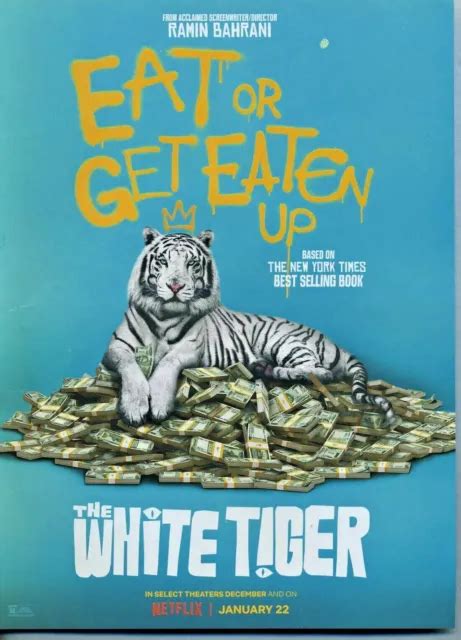 Original Magazine Ad The White Tiger Netflix Movie Eat Or Get Eaten Up