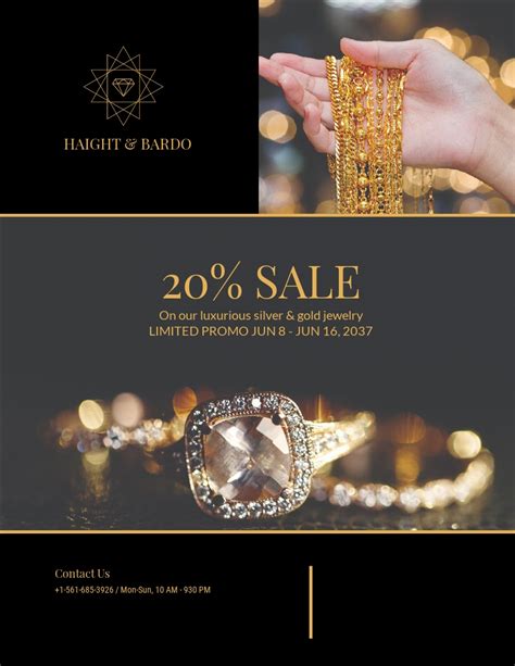 Jewelry Shop Flyer Template In Illustrator Word Apple Pages