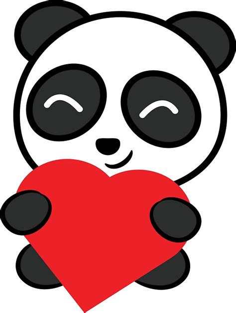 Happy Panda Hugging Heart Stickers By Creativestrike Redbubble