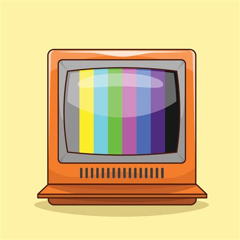 Televisión Retro Sin Señal En Estilo De Dibujos Animados Vector De