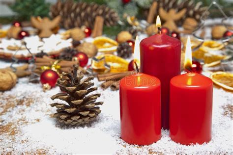 Christmas Scene Stock Photo Image Of Scene Candles 27491818