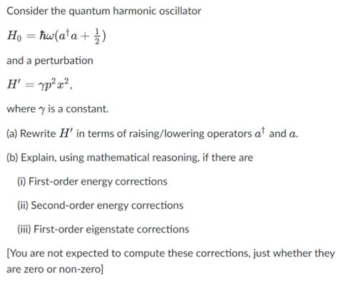 Solved Consider The Quantum Harmonic Oscillator Chegg Com