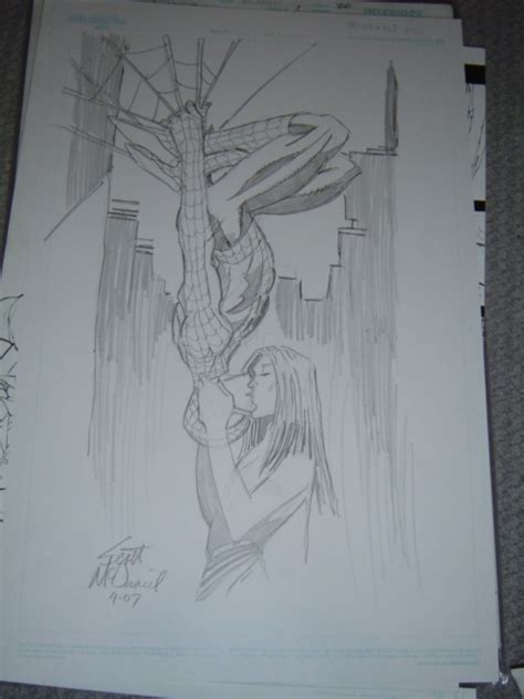 Spider Manmj Kiss In Fred Bronaughs Framed Work Comic Art Gallery Room