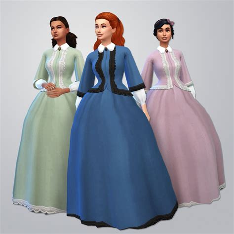 Mary Louise 1861 Walking Dress Sims 4 Mods Clothes Sims Sims 4