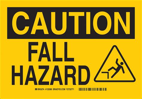 Caution Sign Fall Hazard Header Caution Rectangle 7 In Height 10