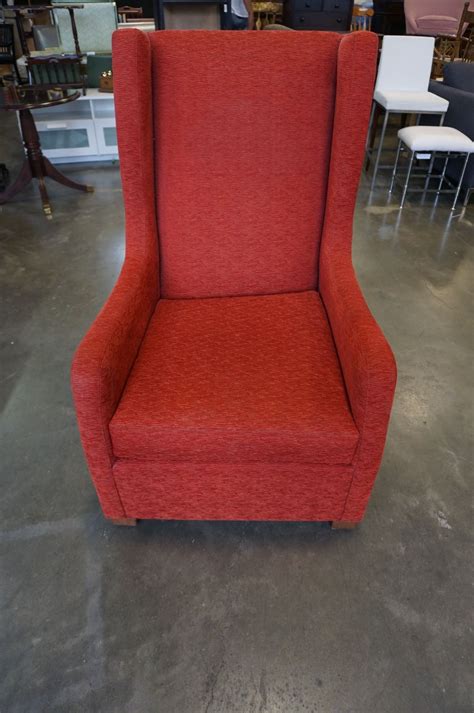 Modern Red Fabric Tall Back Accent Chair