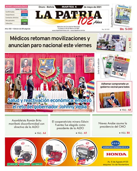 Edición La Patria Martes 4 De Mayo De 2021 Periódico La Patria