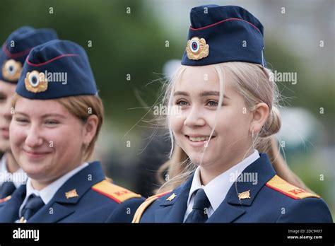 cadets in uniform of cadet class investigative committee of russia solemn event dedicated to