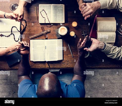 Group Of People Holding Hands Praying Worship Believe Stock Photo Alamy