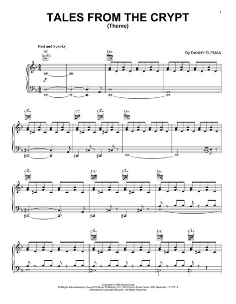 We will try to create an automated piano music generator using music transformers and score2perf. Tales From The Crypt Theme | Sheet Music Direct