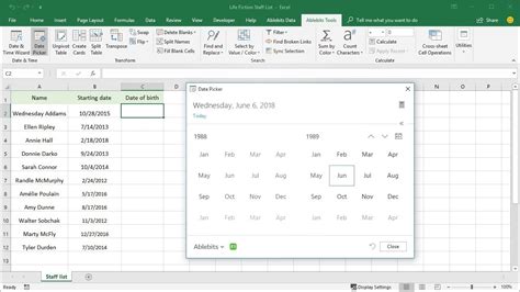 Calendar Drop Down List In Excel Kutools Calendar Template