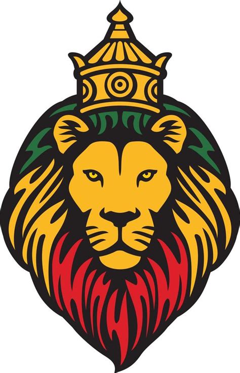 The Lion Of Judah Head With Crown Rastafarian Reggae Symbol Vector
