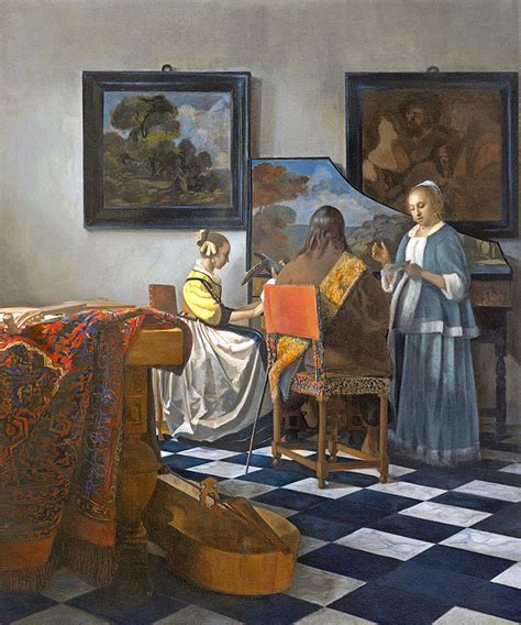 Johannes Vermeer The Concert Size 24x28 Inch Poster Art Print Wall Décor Amazon Ca Home