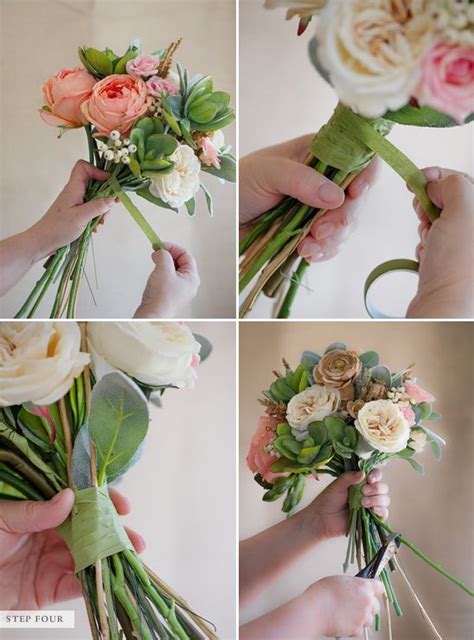 How To Make A Fake Flower Bridal Bouquet Diy Wedding Bouquet Diy