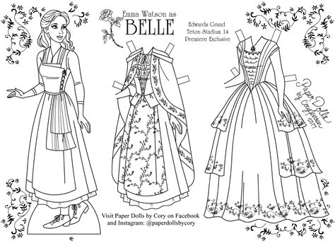 Emma Watson As Belle From Walt Disney S Live Action Film Of Beauty The Beast Paper Doll To