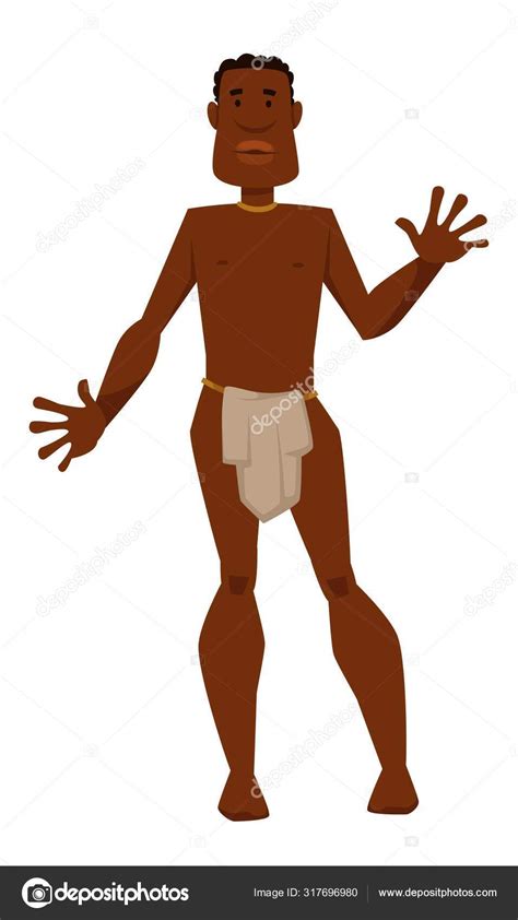 Miembro Tribu Hombre Africano Desnudo Tela Taparrabo Etnia Nacionalidad