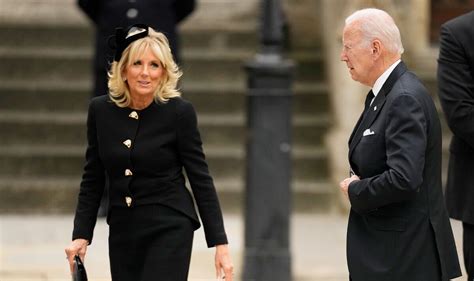 Jill Biden Arrives At Queen S Funeral With Joe Biden Wearing Stylish