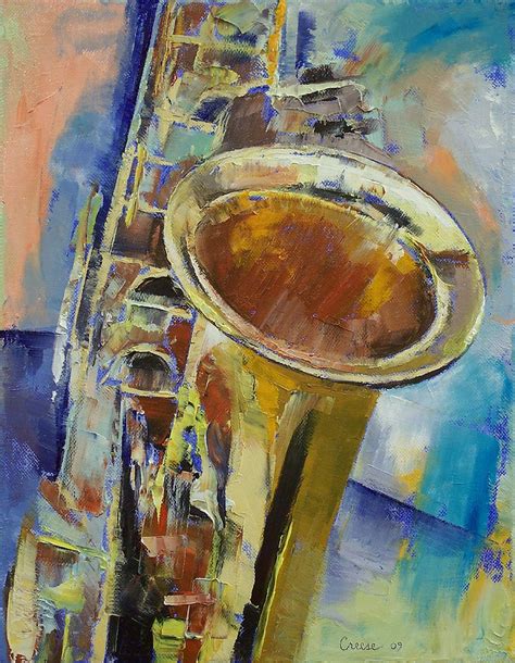 Saxophone Painting By Michael Creese Fine Art America