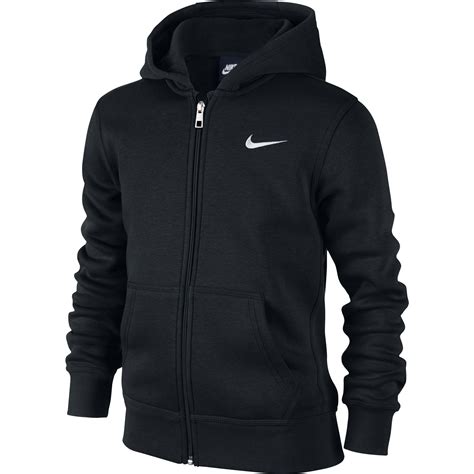 Nike Boys Ya76 Brushed Fleece Full Zip Hoodie Black