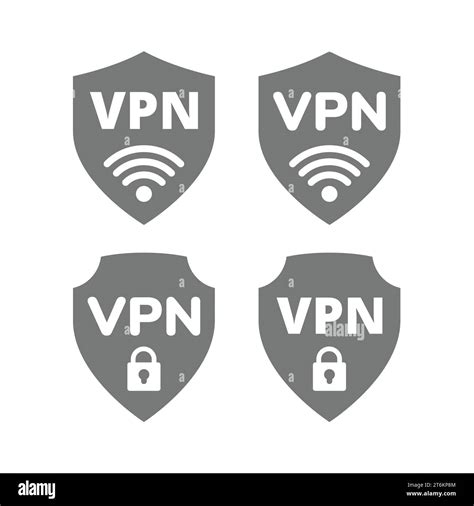 Vpn Shield With Signal And Padlock Icon Set Secured Private Network