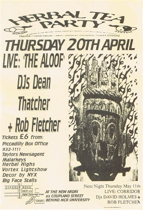 Rob Fletcher Flyer The New Ardri 20th April 1995 Manchester