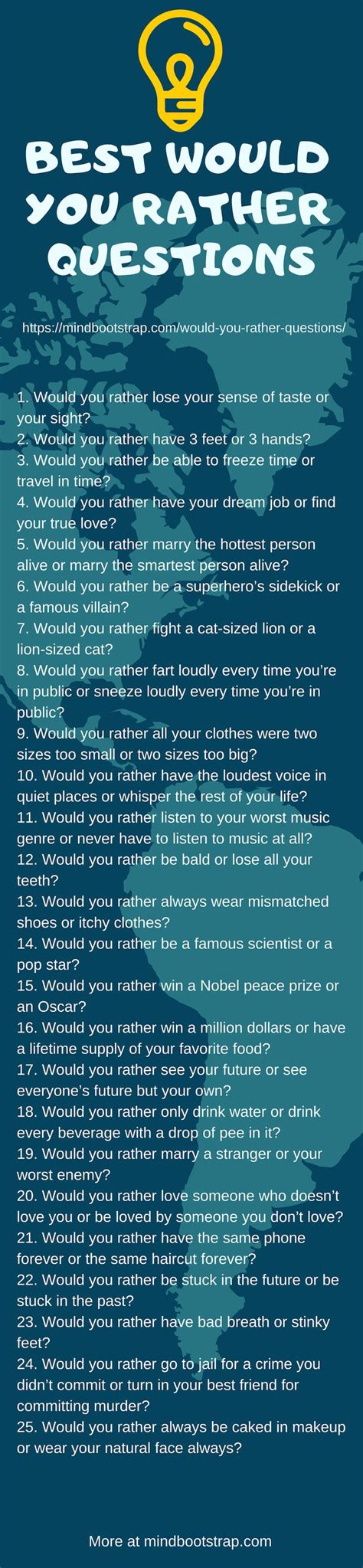 328 Best Would You Rather Questions Youll Need Mind