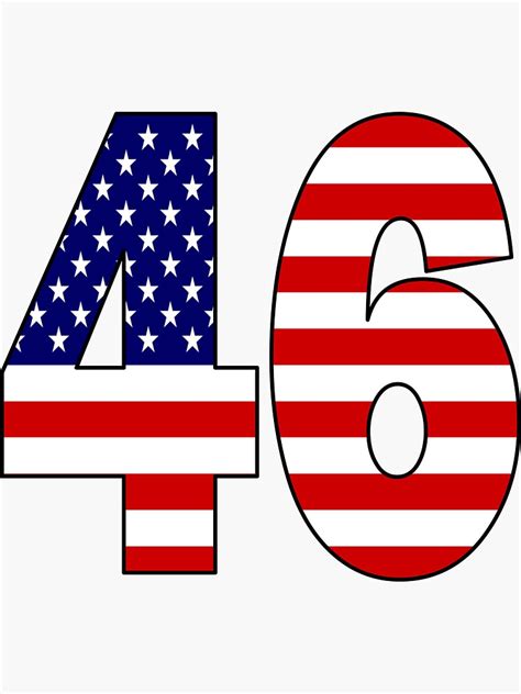 Number 46 With Usa Flag On The Background Sticker For Sale By