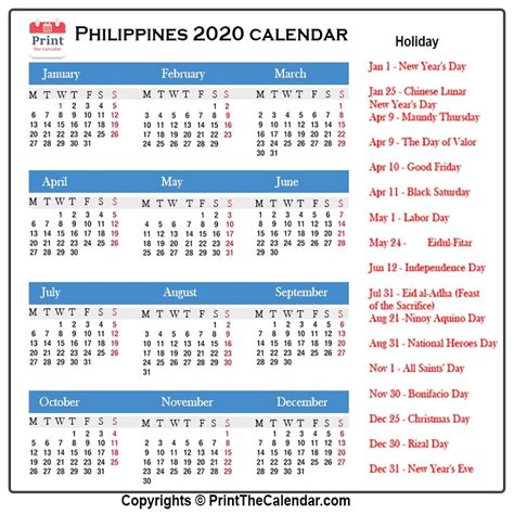 Check the current time in philippines and time zone information, the utc offset and daylight saving time dates in 2021. Philippines Holidays 2020 [2020 Calendar with Philippines ...