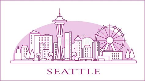 Seattle Skyline Stock Vector Illustration Of York Washington 97477717