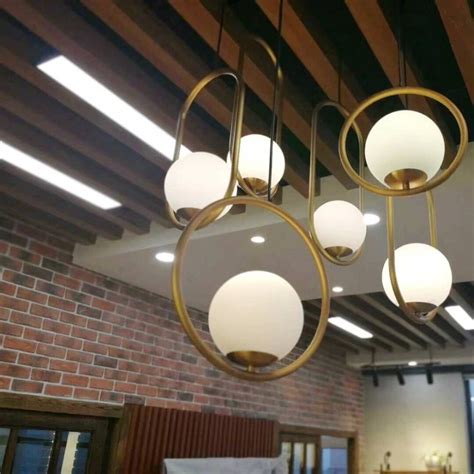Luxury Nordic Glass Ball Pendant Light Modern Round Global Hanging