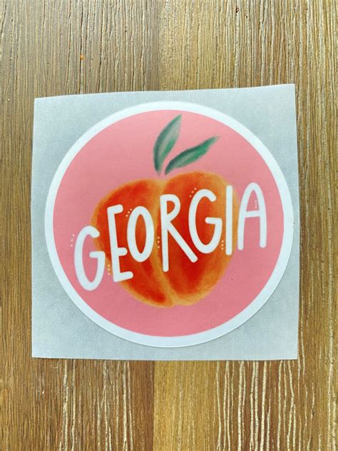 Georgia Peach Sticker Etsy