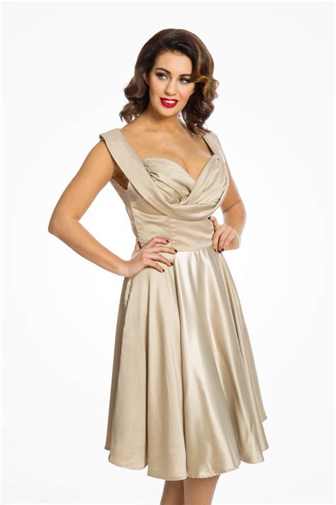 Gold Prom Dress Metallic Fit And Flare Dress Lindybop
