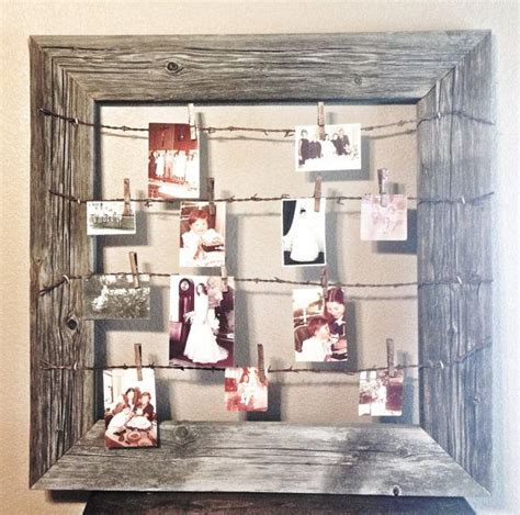 Rustic Wood Wire Clothespin Picture Frame Wedding