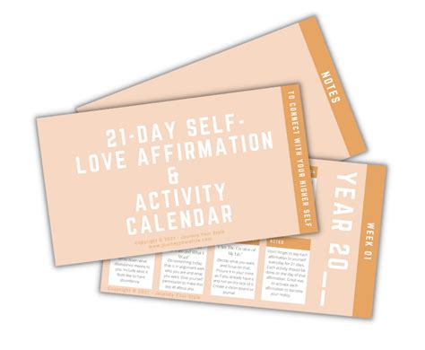 Self Love Calendar Journey Your Style