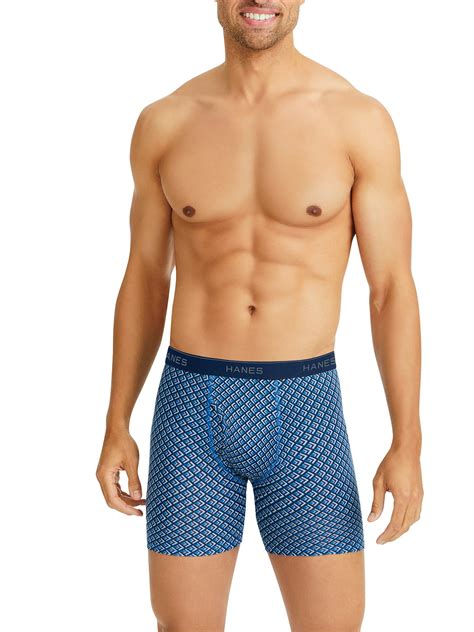 hanes men s stretch printed boxer briefs 3 pack
